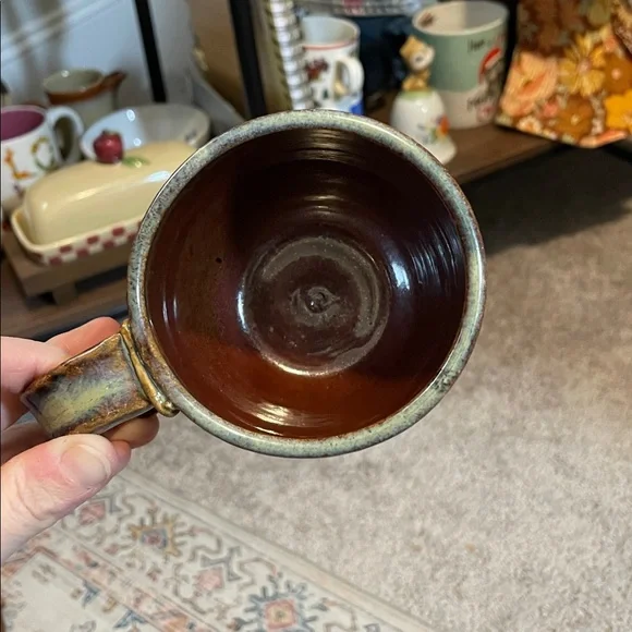 Handcrafted Brown and Cream Ceramic Mug - Picture 2 of 5